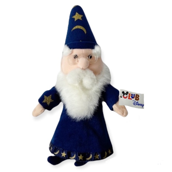 Disney Merlin Sword in The Stone Wizard Plush Bean Bag Stuffed Animal New - Picture 2 of 9